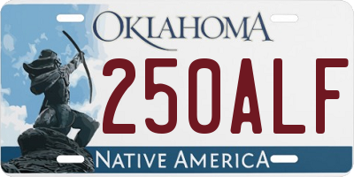 OK license plate 250ALF