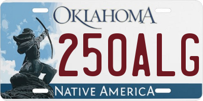 OK license plate 250ALG