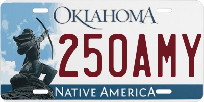 OK license plate 250AMY