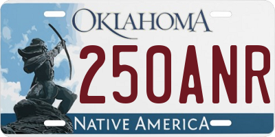 OK license plate 250ANR