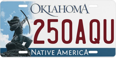 OK license plate 250AQU