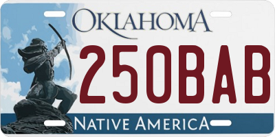 OK license plate 250BAB