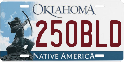 OK license plate 250BLD