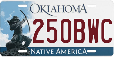 OK license plate 250BWC