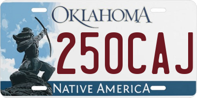 OK license plate 250CAJ