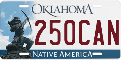 OK license plate 250CAN