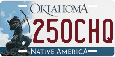 OK license plate 250CHQ