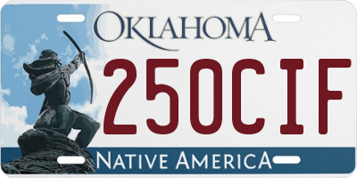 OK license plate 250CIF