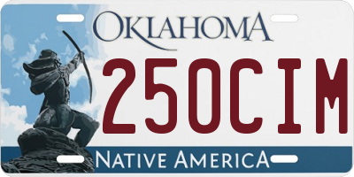 OK license plate 250CIM