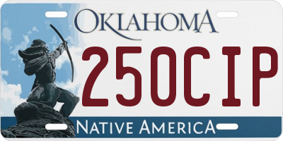 OK license plate 250CIP