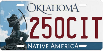 OK license plate 250CIT