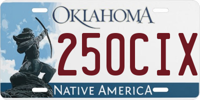 OK license plate 250CIX