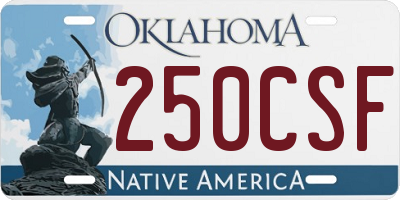 OK license plate 250CSF