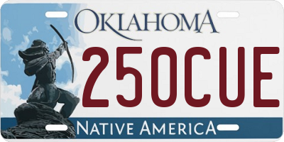 OK license plate 250CUE