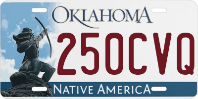 OK license plate 250CVQ