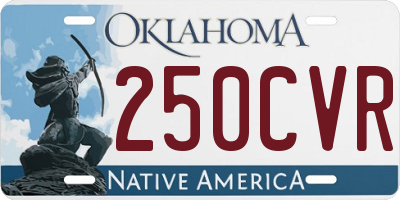 OK license plate 250CVR