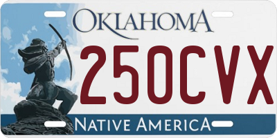 OK license plate 250CVX