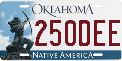 OK license plate 250DEE