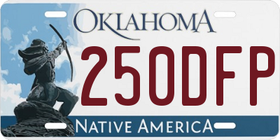 OK license plate 250DFP
