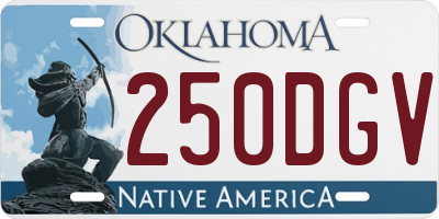 OK license plate 250DGV