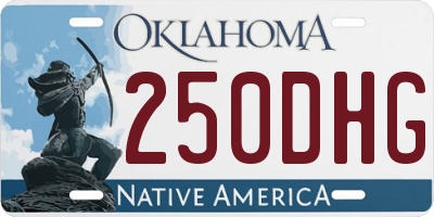 OK license plate 250DHG