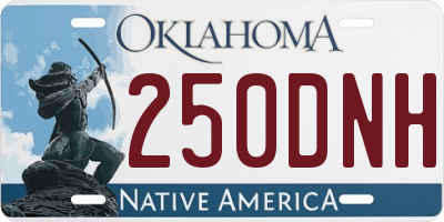 OK license plate 250DNH