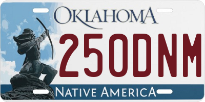 OK license plate 250DNM