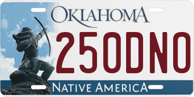 OK license plate 250DNO
