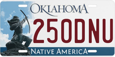 OK license plate 250DNU