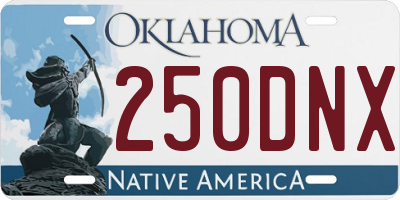OK license plate 250DNX