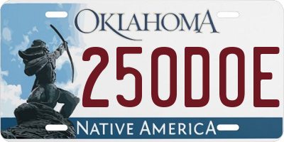OK license plate 250DOE