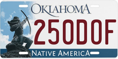 OK license plate 250DOF