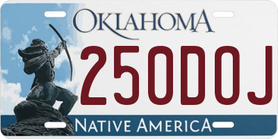 OK license plate 250DOJ