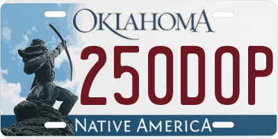 OK license plate 250DOP