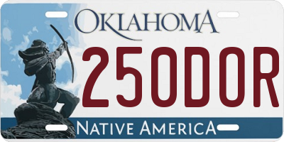 OK license plate 250DOR