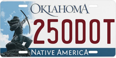 OK license plate 250DOT