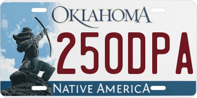 OK license plate 250DPA