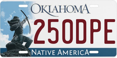 OK license plate 250DPE