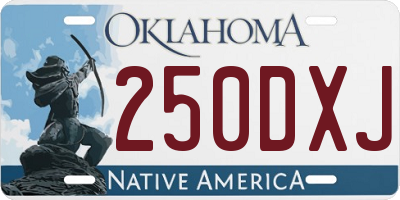 OK license plate 250DXJ