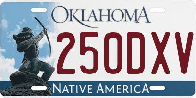 OK license plate 250DXV
