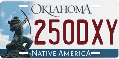 OK license plate 250DXY