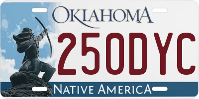 OK license plate 250DYC