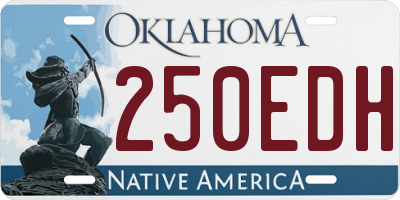OK license plate 250EDH