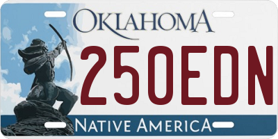 OK license plate 250EDN