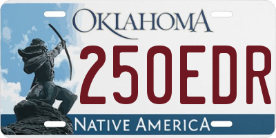OK license plate 250EDR