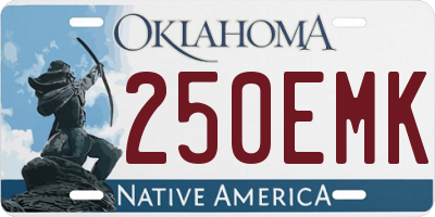 OK license plate 250EMK