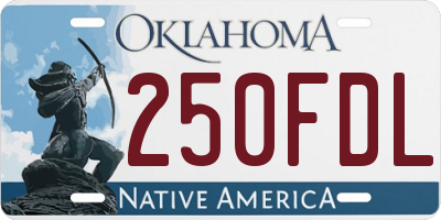 OK license plate 250FDL