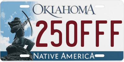 OK license plate 250FFF
