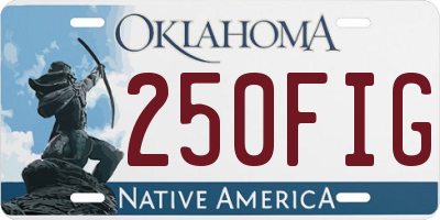 OK license plate 250FIG