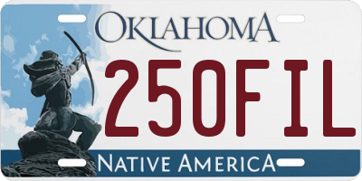 OK license plate 250FIL